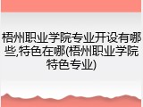 梧州职业学院专业开设有哪些,特色在哪(梧州职业学院特色专业)