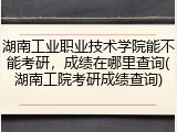 湖南工业职业技术学院能不能考研，成绩在哪里查询(湖南工院考研成绩查询)