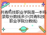 共青科技职业学院是一本吗录取分数线多少(共青科技职业学院分数线)
