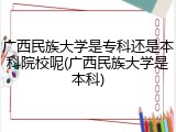 广西民族大学是专科还是本科院校呢(广西民族大学是本科)