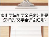 唐山学院奖学金评定细则是怎样的(奖学金评定细则)