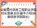 安徽现代信息工程职业学院校长是谁,校长基本介绍(安徽信息学院院长)