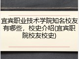 宜宾职业技术学院知名校友有哪些，校史介绍(宜宾职院校友校史)