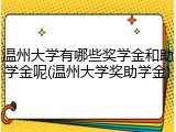 温州大学有哪些奖学金和助学金呢(温州大学奖助学金)