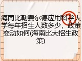 海南比勒费尔德应用科学大学每年招生人数多少，政策变动如何(海南比大招生政策)