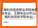 云南科技信息职业学院有哪些专业，王牌专业分析(云南科技信息学院专业)