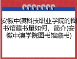 安徽中澳科技职业学院的图书馆藏书量如何，简介(安徽中澳学院图书馆藏书)