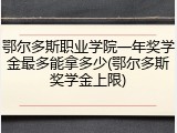 鄂尔多斯职业学院一年奖学金最多能拿多少(鄂尔多斯奖学金上限)