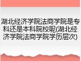 湖北经济学院法商学院是专科还是本科院校呢(湖北经济学院法商学院学历层次)