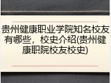 贵州健康职业学院知名校友有哪些，校史介绍(贵州健康职院校友校史)
