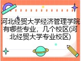 河北经贸大学经济管理学院有哪些专业，几个校区(河北经贸大学专业校区)