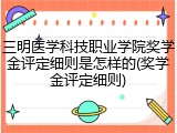 三明医学科技职业学院奖学金评定细则是怎样的(奖学金评定细则)