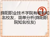 绵阳职业技术学院有哪些知名校友，简单分析(绵阳职院知名校友)