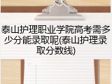 泰山护理职业学院高考需多少分能录取呢(泰山护理录取分数线)