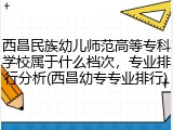 西昌民族幼儿师范高等专科学校属于什么档次，专业排行分析(西昌幼专专业排行)