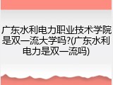 广东水利电力职业技术学院是双一流大学吗?(广东水利电力是双一流吗)