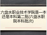 六盘水职业技术学院是一本还是本科第二批(六盘水职院本科批次)