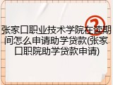张家口职业技术学院在读期间怎么申请助学贷款(张家口职院助学贷款申请)