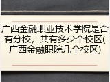 广西金融职业技术学院是否有分校，共有多少个校区(广西金融职院几个校区)