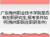 广东梅州职业技术学院是否有在职研究生,报考条件如何(梅州职院在职研条件)