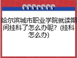哈尔滨城市职业学院就读期间挂科了怎么办呢？(挂科怎么办)