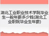 湖北工业职业技术学院毕业生一般年薪多少钱(湖北工业职院毕业生年薪)