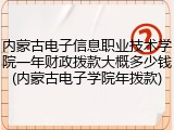 内蒙古电子信息职业技术学院一年财政拨款大概多少钱(内蒙古电子学院年拨款)