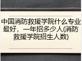 中国消防救援学院什么专业最好，一年招多少人(消防救援学院招生人数)