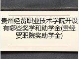 贵州经贸职业技术学院开设有哪些奖学和助学金(贵经贸职院奖助学金)
