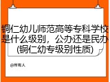 铜仁幼儿师范高等专科学校是什么级别，公办还是民办(铜仁幼专级别性质)