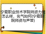 宁夏职业技术学院师资力量怎么样，名气如何(宁夏职院师资与声誉)