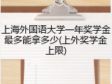 上海外国语大学一年奖学金最多能拿多少(上外奖学金上限)