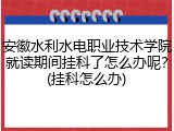安徽水利水电职业技术学院就读期间挂科了怎么办呢？(挂科怎么办)