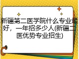 新疆第二医学院什么专业最好，一年招多少人(新疆二医优势专业招生)