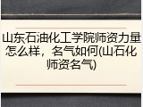 山东石油化工学院师资力量怎么样，名气如何(山石化师资名气)