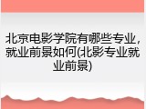 北京电影学院有哪些专业，就业前景如何(北影专业就业前景)