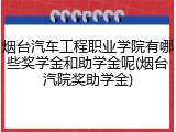 烟台汽车工程职业学院有哪些奖学金和助学金呢(烟台汽院奖助学金)