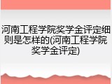 河南工程学院奖学金评定细则是怎样的(河南工程学院奖学金评定)