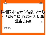 滁州职业技术学院的学生毕业都怎么样了(滁州职院毕业生去向)