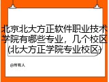 北京北大方正软件职业技术学院有哪些专业，几个校区(北大方正学院专业校区)