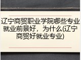 辽宁商贸职业学院哪些专业就业前景好，为什么(辽宁商贸好就业专业)