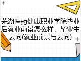 芜湖医药健康职业学院毕业后就业前景怎么样，毕业生去向(就业前景与去向)