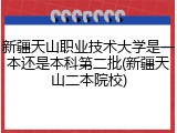 新疆天山职业技术大学是一本还是本科第二批(新疆天山二本院校)