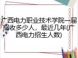 广西电力职业技术学院一届招收多少人，最近几年(广西电力招生人数)
