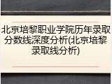 北京培黎职业学院历年录取分数线深度分析(北京培黎录取线分析)