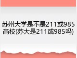 苏州大学是不是211或985高校(苏大是211或985吗)