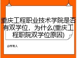 重庆工程职业技术学院是否有双学位，为什么(重庆工程职院双学位原因)