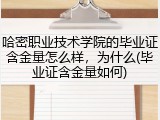 哈密职业技术学院的毕业证含金量怎么样，为什么(毕业证含金量如何)