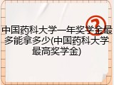中国药科大学一年奖学金最多能拿多少(中国药科大学最高奖学金)
