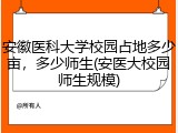 安徽医科大学校园占地多少亩，多少师生(安医大校园师生规模)